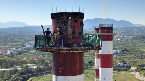 Public Electricity Enterprise : Chimney maintenance and repair in Crete in cooperation with VISCO Techniki (work in progress).