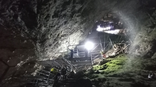 Rockfall protection at the Dicteon Andron cave of Lasithi  (work in progress).