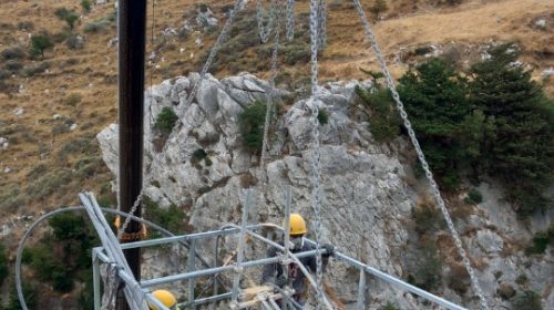 Βραχοπροστασία στο φαράγγι του Κοτσυφού Ν. Ρεθύμνου (έργο σε εξέλιξη).