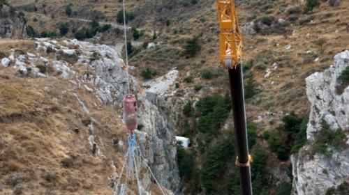 Βραχοπροστασία στο φαράγγι του Κοτσυφού Ν. Ρεθύμνου (έργο σε εξέλιξη).