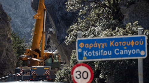 Βραχοπροστασία στο φαράγγι του Κοτσυφού Ν. Ρεθύμνου (έργο σε εξέλιξη).